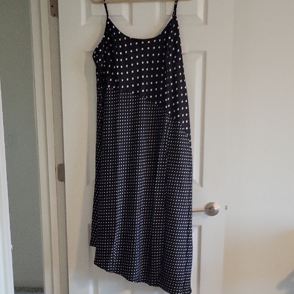 Assymetrical Polka Dot Black Dress
